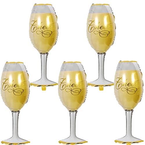 Feelairy - Decoración de globos para botellas de vino, 5 piezas, globo gigante, botella de champán, globo de helio de vidrio de vino, decoración de cerveza para boda, decoración de fiesta de