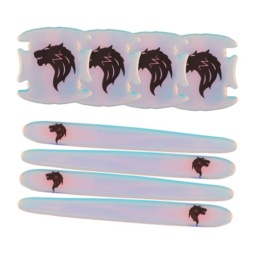 Image of 8 PCS Car Door Handle Scratch Protectors,Car Door Protector Edge Guards Universal Door Handle Protector Paint Guard (Wolf Head)