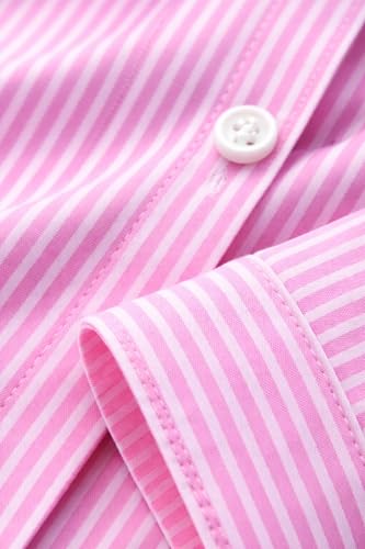 Image of Women's Formal Striped Shirt, Slim Fit Button Down Office Wear Top, Long Sleeve Business Casual Blouse for Work Cotton Shirt for Women (Pack of 1)