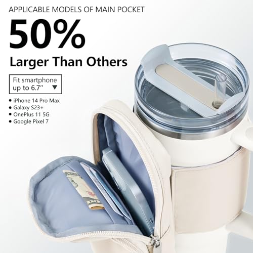 Image of Pouch Bag for Stanley Cup, Fits Stanley Quencher 30 Oz, Bag Only, Cream