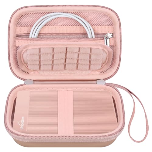 Disco duro externo portátil de 1TB y 2TB con bolsa de red y cremallera en oro rosa