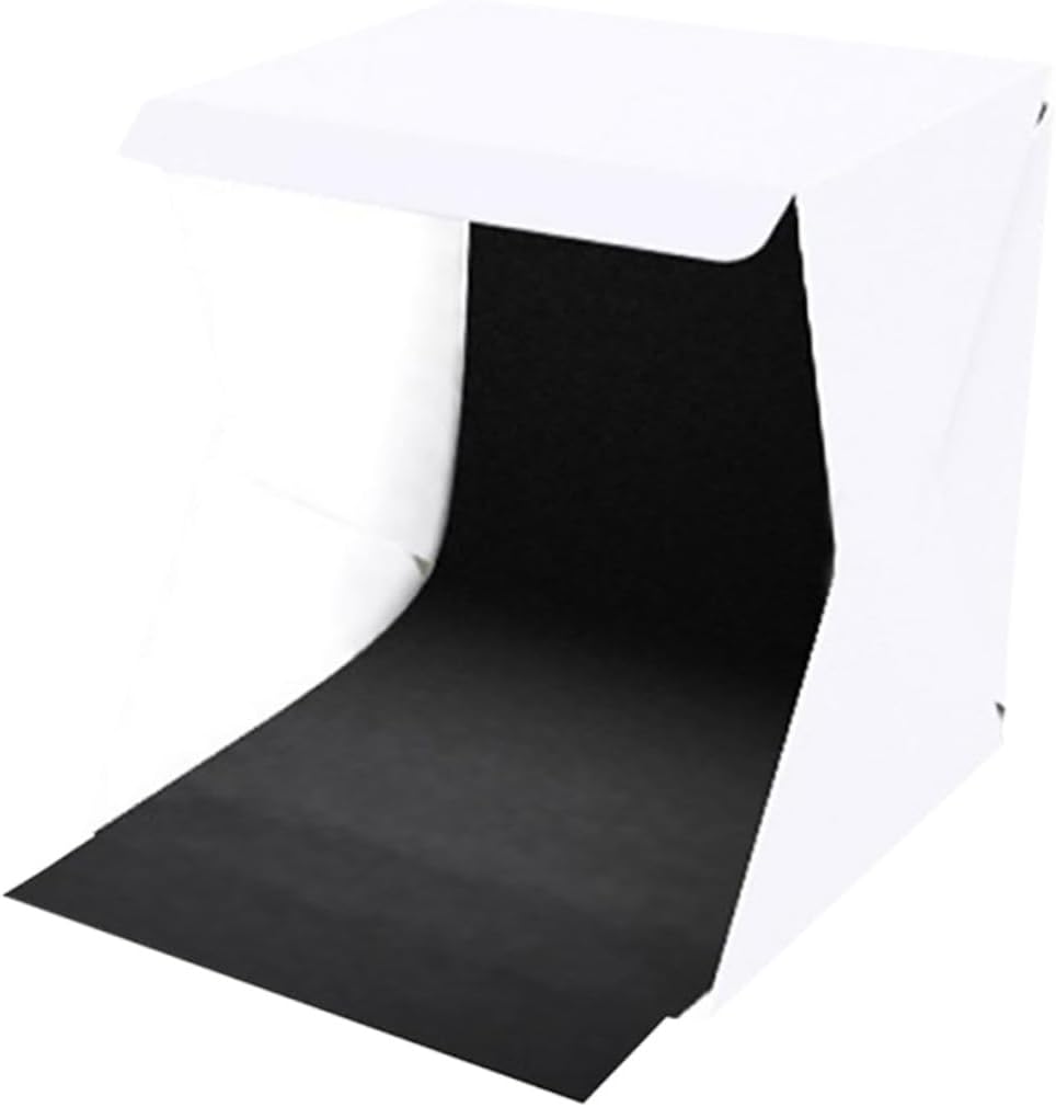 Alipis Portable 30cm Photography Light Box Tent with LED Lighting Strip, Foldable Photo Studio Shooting Tent with Black and White Backdrops for Product Photography