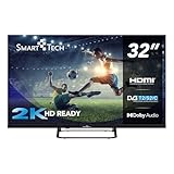 Smart Tech 32HN01V, Sin Smart HD LED TV, 32 Pulgadas (80 cm), Triple sintonizador Dolby Audio H.265 3xHDMI, 2xUSB…