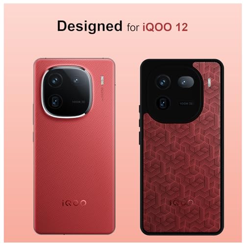 Image of KAPAVER Hybrid Back Cover Case Compatible with iQOO 12 5G (PC+TPU) (Stripe Cube Black)