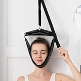 soulern Neck Stretcher Cervical Traction Device for Home Use - Over The Door Cervical Neck Traction Device for Decompression Home Physical Therapy, Portable Neck Traction Device for Neck Pain