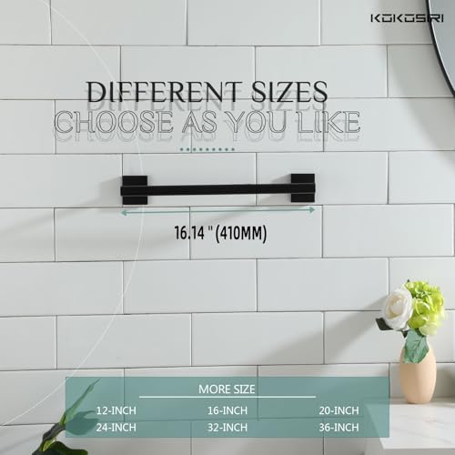 Image of KOKOSIRI Bathroom Towel Bars 16 Inch Towel Rail Matte Black 40CM Hand Towel Holder for Bath Kitchen Wall Stainless Steel B4005BK-L16