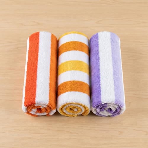 Image of QURIPE 10 Pack Kitchen Cloth Dish Towels, Microfiber Cleaning Cloth Double-Sided Dish Drying Towel Reusable for House Furniture Table Kitchen Dish Window Glasses (Striped), Multicolor
