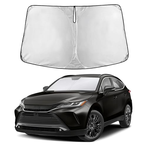Image of Autovir Windshield Sun Shade Fit for 2021-2022 2023 2024 Toyota Venza | Sunshade, Front Car Window Shades Sun Visor, Blocks UV Rays & Heat, Car Accessories