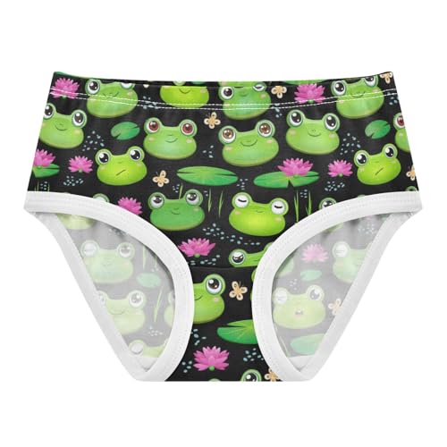 Joisal Cotton Toddlers Underwear Floral Cute Frog Lotus Leaf Black Girl Panties Cute Animals Kids Briefs Undies 2t