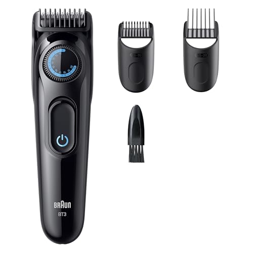 Braun Baardtrimmer Series 3, +3 Stylingtools, Ultra Scherp Scheerblad, 50 Min Gebruikstijd, 40 Lengtes, BT3520, Zwart/Blauw - Afbeelding 3