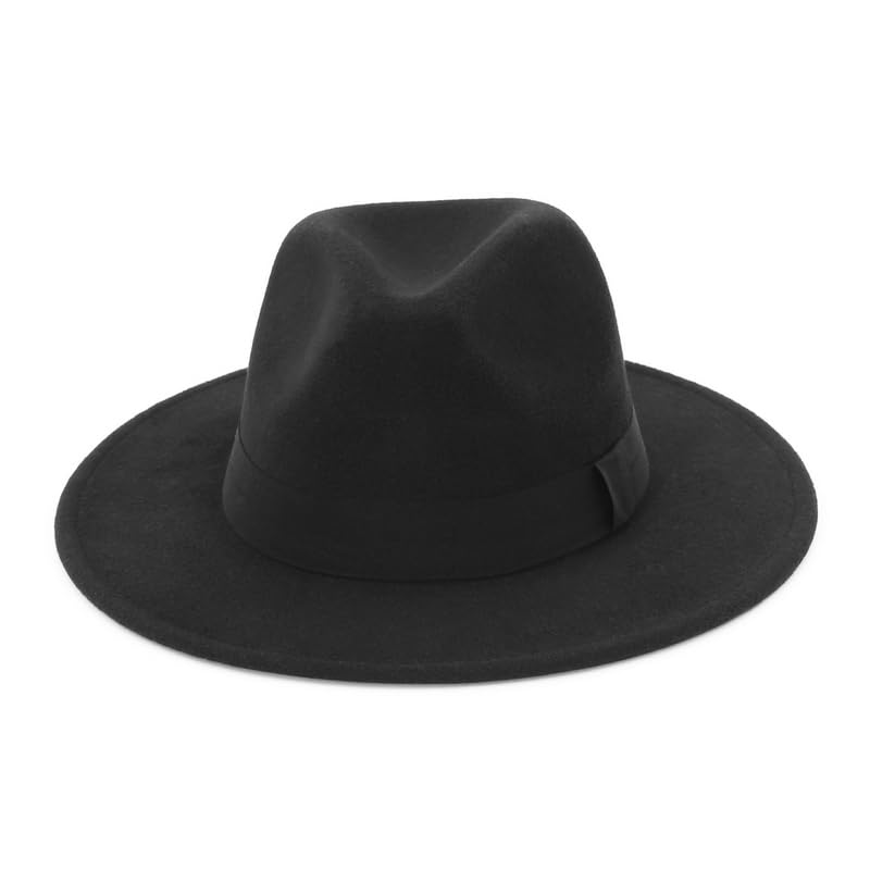 GEMVIE Chapeau en feutre pour homme et femme Fedora Large Bord Panama Chapeau Bogart