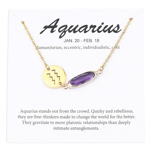 14k Gold Plated Zodiac Birthstone Bracelet, Horoscope Sign Charm Link Bracelet for Women Birthday Gift