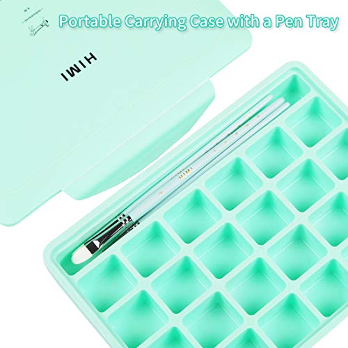 Himi Gouache Paint Set 24 Vibrant Colors Non Toxic Paints Jelly Cup Design With Palette Paint Brushes Portable For Artist Canvas Painting Watercolor Papers, Rich Pigment, 30Ml/Cup #TOP2