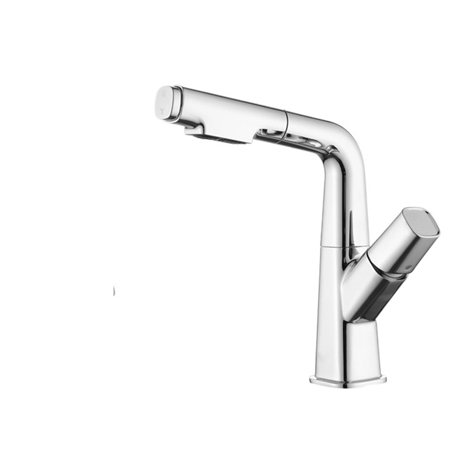 Silver Black Basin Faucet Bathroom Pull Out Lift Mixer Tap Hot Cold Water 360° Lift Up and Down Bathroom Kitchen Sink Faucet(Silver)