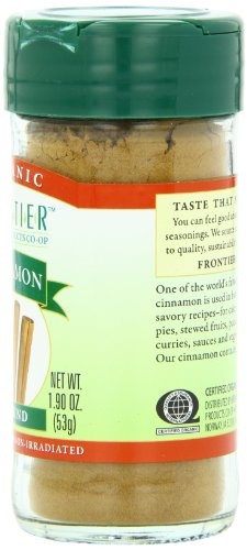 Frontier Co-op Organic Ground Cinnamon, 1.9 Ounce Bottle, Gourmet Quality Cinnamon, Full Balanced Spicy Flavor, Kosher