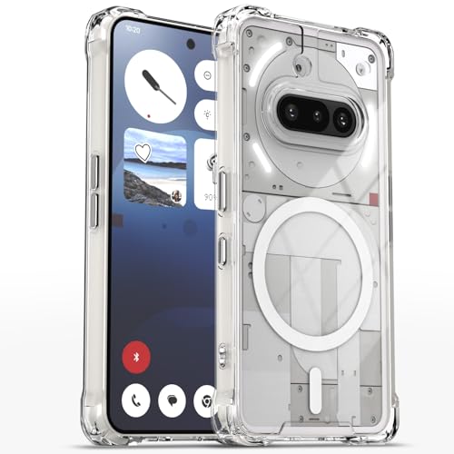 Image of Pikkme Back Cover for Nothing Phone 3A | Shockproof PC + TPU Magnetic Support Protective Bumper Case (Transparent MagSafe)