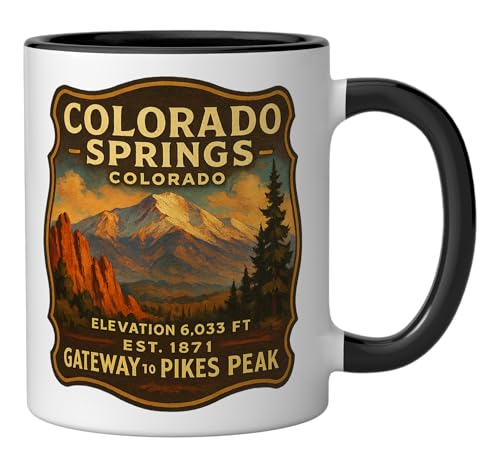 Mug cerámico Colorado Spring 11 oz negro/blanco miniatura 2