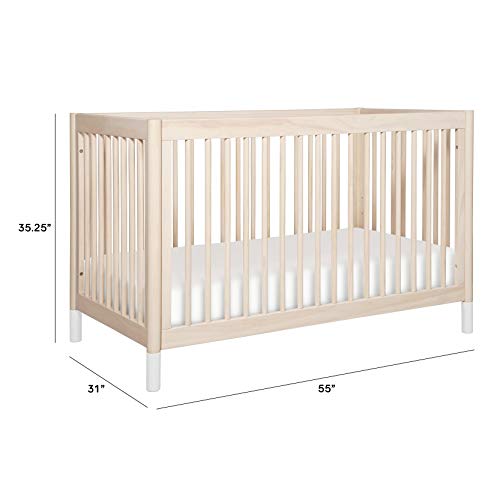 Babyletto Gelato 4-In-1 Convertible Crib With Toddler Bed Conversion In Washed Natural And White, Greenguard Gold Certified #TOP6