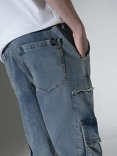 Image of Hubberholme Men's Loose Fit Cargo Jogger Jeans