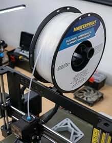 Masterprint Filamento para Impressora 3D, Cor Translúcido Branco PETG 1,75 mm Rolo 1 Kg