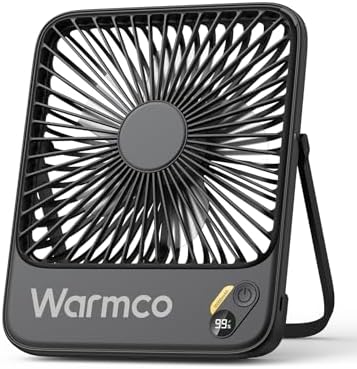 Warmco 10000mAh Portable Travel Fan 7-inch, Max 24H Runtime, Ultr...