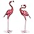 2Pcs Pink Flamingo Outdoor Statues, Metal Flamingo Yard Art Decor for Garden Home Patio Yard Display