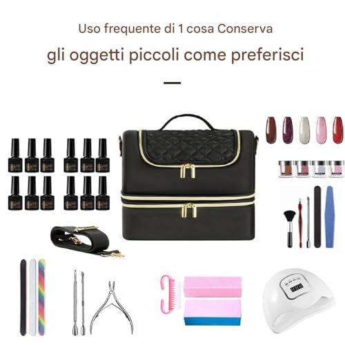 Organiseur pour vernis à ongles et rangement outils manucure avec lampe - 6