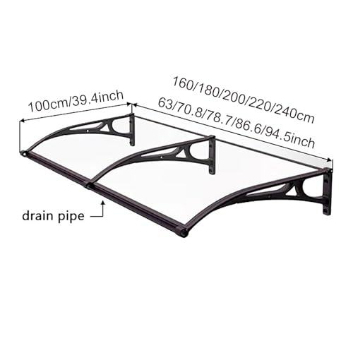 Toldo de policarbonato de alta resistencia estructural para ventanas y puertas de diseño 3