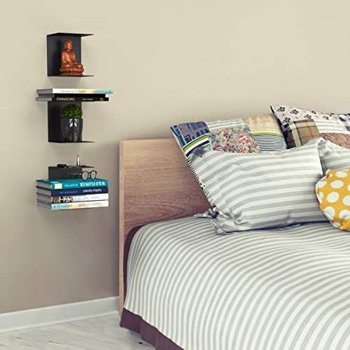 ELV Direct 3 Pieces Wall Book Shelf Metal Invisible Shelves for Home Office Kitchen Bathroom (Compatible with Hard Cover Small and Medium Size Books) - Image 2 thumbnail