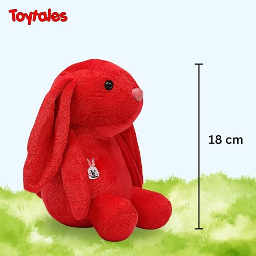 Image of TOYTALES Soft Toy Combo Red Rabbit & White Sitting Dog Plush Stuffed Toys for Kids