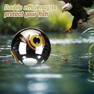Qualirey 1 Set Pond Attachment Heron Deterrent for Pond Reflective Ball with Scared Eyes Bird Deterrents for Outside Bird Scare Devices to Keep Heron Away from Your Pool