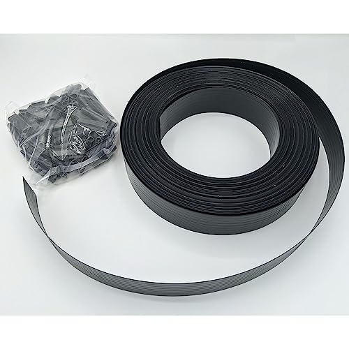 Toilinux.com Lot de 10 Kits lamelles occultantes en PVC avec Clip de Fixation de 50 m pour Grillage rigides - Gris foncé | Brise-Vue et Pare-Soleil pour Jardin – vue 5