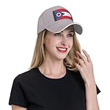 PUYhgb Ohio State Flag Print Unisex Structured Baseball Cap, All-Season Outdoor Cap, Adjustable Breathable Hat Gray - Image 8