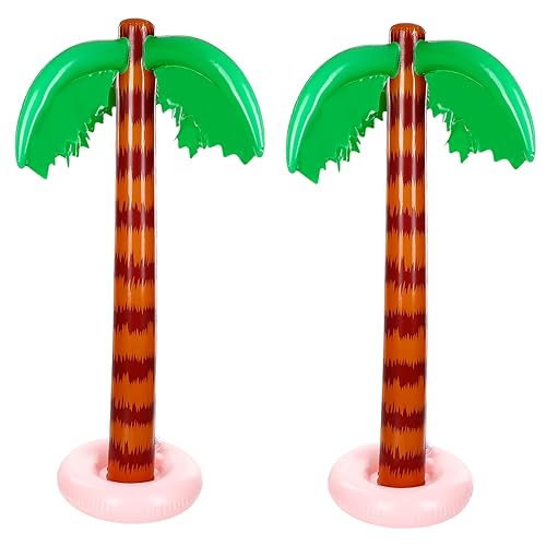 IMIKEYA 2pcs PVC Inflatable Coconut Trees Zigzag Leaves Boys and Girls Toys for Summer Pool Play