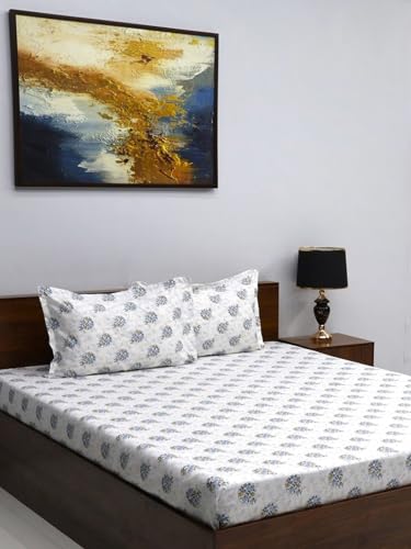 Image of Bombay Dyeing Mimosa 164 TC Microfiber Beige Double Size Bedsheet with 2 Pillow Covers
