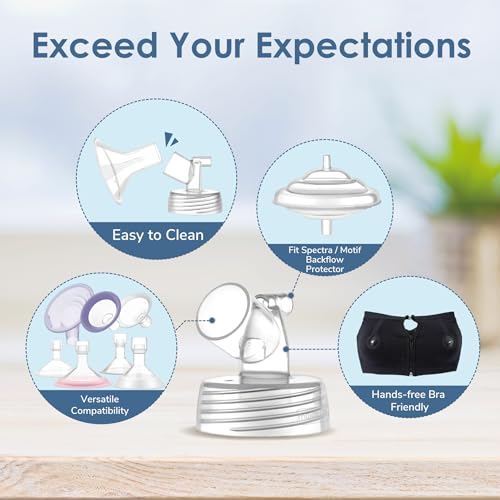Image of Maymom Pump Parts Compatible with Spectra S1 S2 9 Plus Accessories, One-piece Cap Bottles, Base Connectors, Duckbill Valves, Backflow Protectors and Tubing, Not Original Spectra Accessories