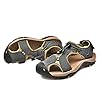rismart Men's Closed-Toe Hook&Loop Outdoor Hiking Leather Shoes Sandals SN1505(Deep Grey,9 UK) #2