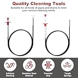 2 Pack Flexible Drain Unblocker Tools with Claw, 90cm/200cm Retractable Drain Snake Grabber Plumbing Snake, Sink Unblocker Drain Snake Hair Clog Remover for Kitchen Sink Bathroom Toilet - Image 5