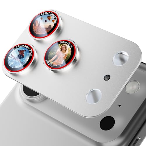 X-it for iPhone 17 Pro Camera Lens Protector, 9H Military Grade High-Alumina Tempered Glass Cover, Shatterproof with Strong Adhesion, Case Friendly & 1:1 Perfect Fit Camera Protector (Silver)