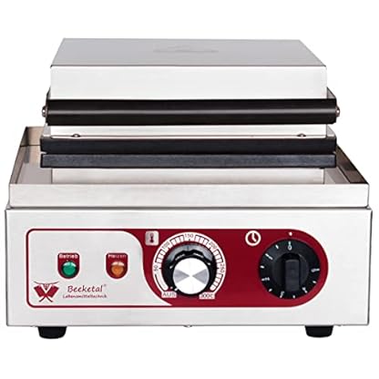 Beeketal 'BWA-1P' Gastro Profi Waffeleisen mit antihaftbeschichteten Backplatten, Waffelautomat für belgische Herzen Waffeln mit Edelstahl Gehäuse, 50-250 °C stufenlos – Bild 4