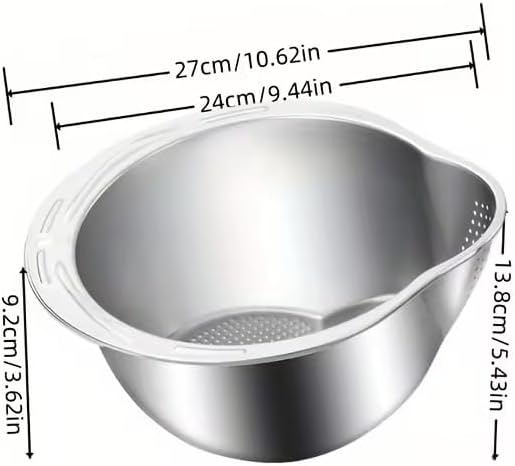 Miniatura 6 de Mejora tu cocina con este colador de arroz de acero inoxidable 304 de diseño moderno, colador de malla fina, duradero, resistente al óxido, ideal