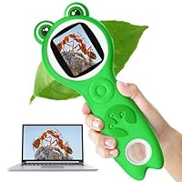 Vorth Microscope for Kids, Portable Digital Microscope with 500X Magnifying Glass, Handheld Camera Mini Pocket Magnification, Educational Christmas Birthday Gifts for Ages 4 5 6 7 8 9 10 11 12, Green