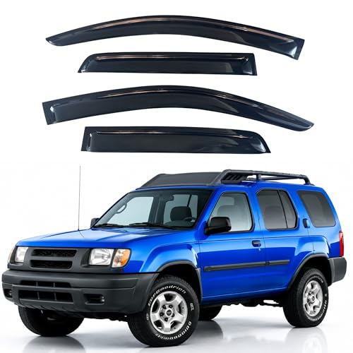 Image of IG Window Visors Fit for 2000-2004 Nissan Xterra, Out-Channel Rain Guards Vent Wind Deflectors 4PC, Car Accessories for 00-04 Xterra