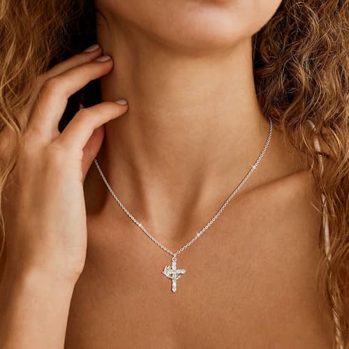 Cross Necklace for Women - Non Tarnish Dainty 14K Gold Plated/Silver Plated Crown Cross Pendant Simple CZ Necklaces for Women Trendy Jewelry Gifts4