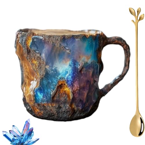 Taza de Café de Cristal Mineral Natural - 400 ml Translúcida - Elegante Regalo