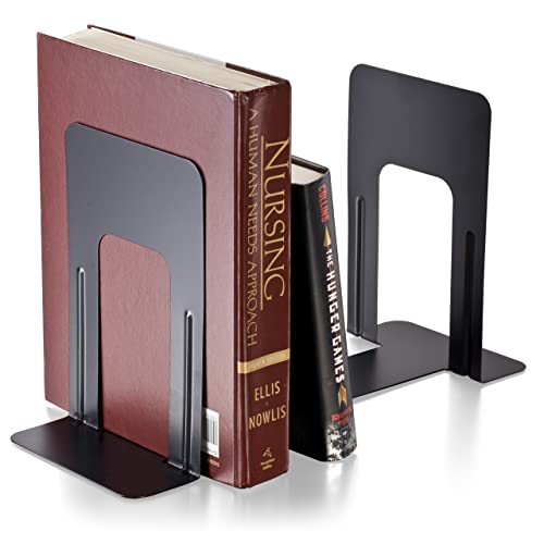 Officemate Non-Skid Bookends, 9”, Non-Skid Base, Chip Proof Enamel Coating (93051) #TOP3