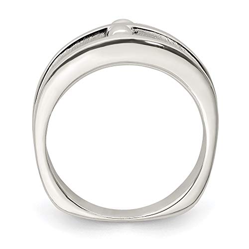 Fashion Ring Band 925 White Sterling Silver Flat2