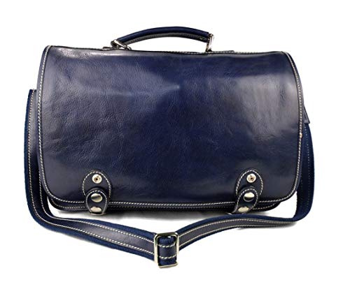 Sac messager en cuir bleu pour les trajets quotidiens au bureau