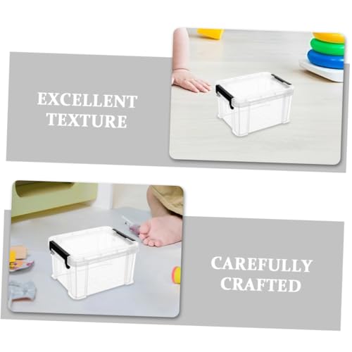Image of Totority Mini Storage Boxes Set of 4 Clear Plastic Storage Containers 3.26X2.55X1.96 Inch Compact Organizer for Toy Craft Supplies and Home Sundries