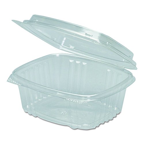 Genpak AD12 Clear Hinged Deli Container, Plastic, 12 oz, 5-3/8 x 4-1/2 x 2-1/2 (Case of 200)